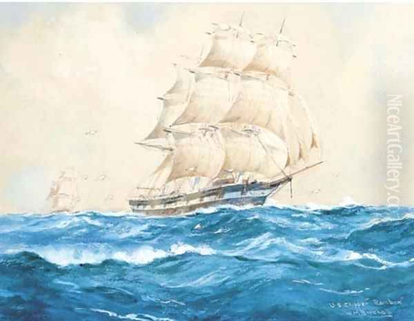 U.S. Clipper Rainbow Oil Painting by William Minshall Birchall