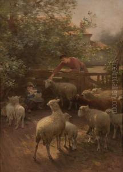 The Young Shepherdess Oil Painting by Luigi Chialiva