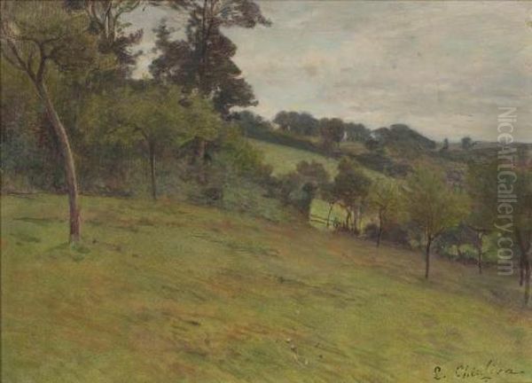 Paysage Vallone Avec Des Arbres Oil Painting by Luigi Chialiva