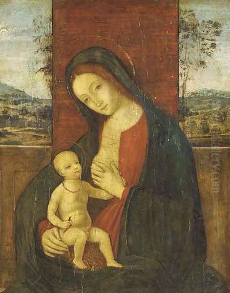 The Madonna and Child Oil Painting by Bernardino di Betto (Pinturicchio)