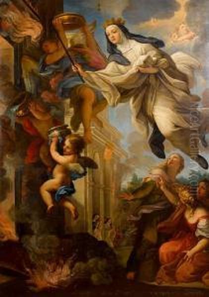 Miracle Of The Blessed Mafalda Oil Painting by Bartolomeo Giuseppe Chiari