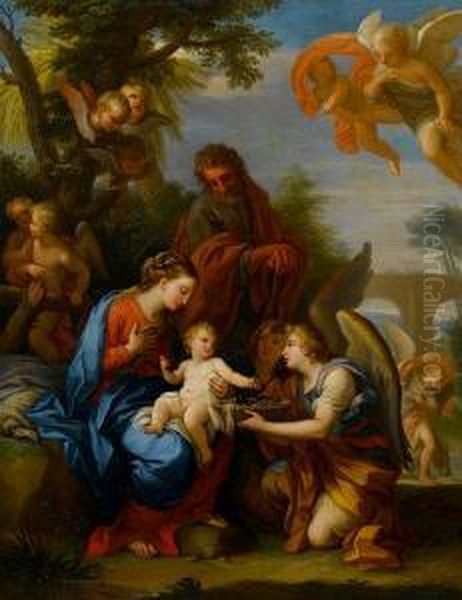 The Rest On The Flight Into Egypt Oil Painting by Bartolomeo Giuseppe Chiari