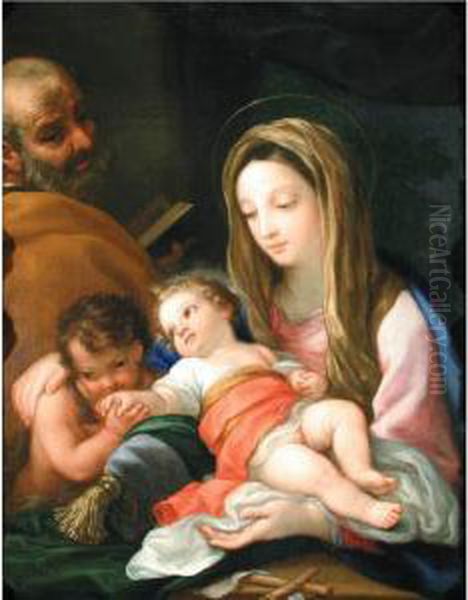 The Holy Family With The Infant Saint John The Baptist by Bartolomeo Giuseppe Chiari