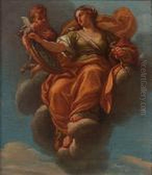 An Allegory Of Fortitude; And An Allegory Of Prudence Oil Painting by Bartolomeo Giuseppe Chiari