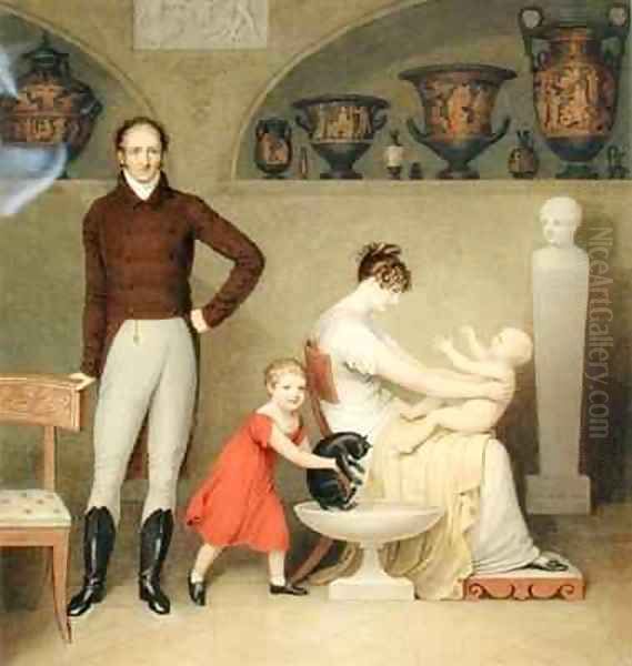 The Artist and his Family Oil Painting by Adam Buck