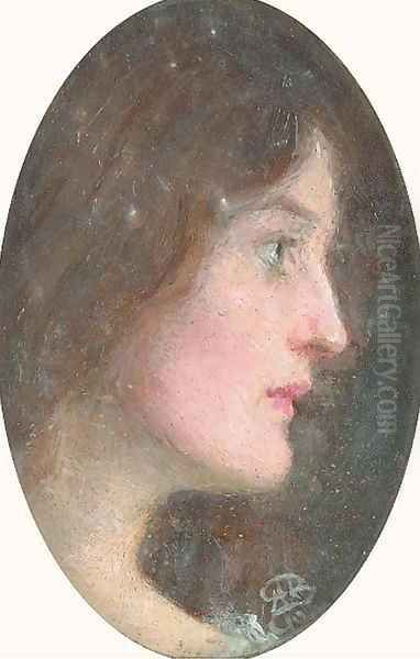 Portrait of Effie Ruskin, profile Oil Painting by Arthur Herbert Buckland