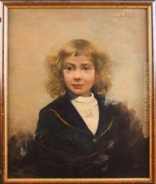 Portrait D'un Petit Garcon Oil Painting by Eugene Chigot