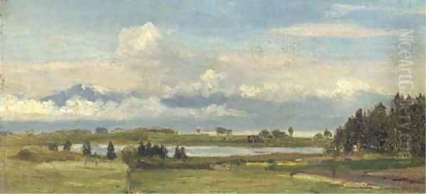 Landscape study Oil Painting by Auguste Henry Berthoud