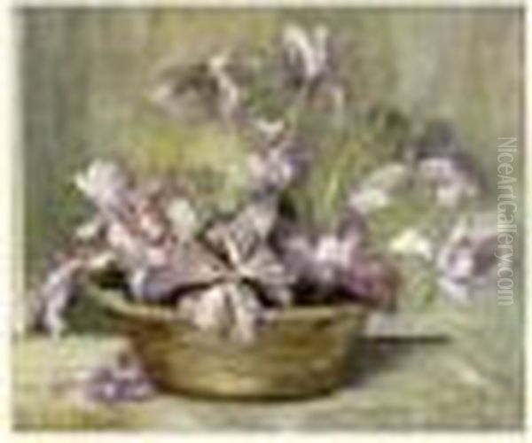 Corbeille De Fleurs Oil Painting by Eugene Chigot