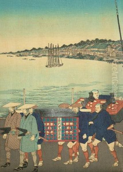 Woodblock Printed In Colours Oil Painting by Yoshu Toyoharu Chikanobu /