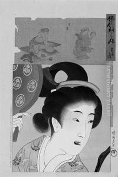 Meireki No Koro Oil Painting by Yoshu Toyoharu Chikanobu /