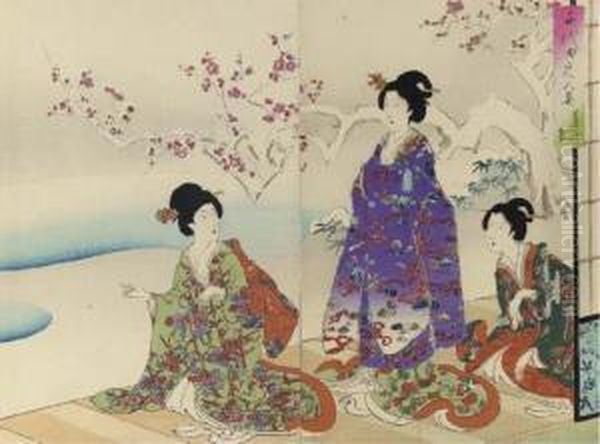 And Others Oil Painting by Yoshu Toyoharu Chikanobu /