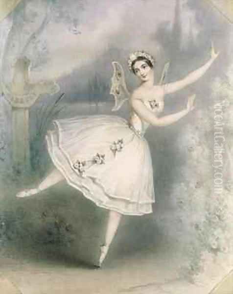 Carlotta Grisi (1819-99) as Giselle, Paris Oil Painting by Augustus Jules Bouvier