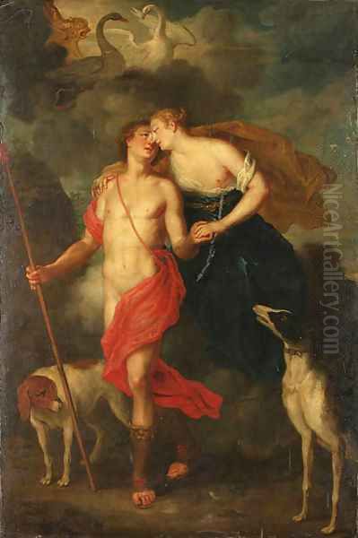 Venus and Adonis Oil Painting by Balthasar Beschey