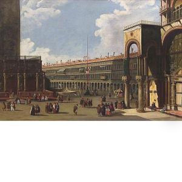 Veduta Della Piazza San Marco Ripresa Da Palazzo Ducale Oil Painting by Vincenzo Chilone