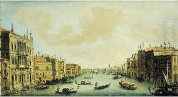 Vue Du Pont Rialto Oil Painting by Vincenzo Chilone