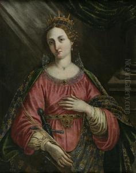 Saint Catherine Of Alexandria Oil Painting by (Jacopo Chimenti) Empoli