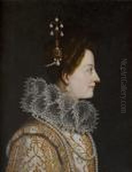 Da Empoli A 17th Century Painting Of Catherine De Medici Oil Painting by (Jacopo Chimenti) Empoli