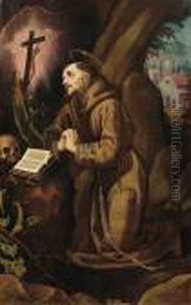 San Francesco In Preghiera Oil Painting by (Jacopo Chimenti) Empoli