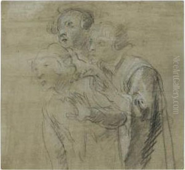 Study Of Three Figures Oil Painting by (Jacopo Chimenti) Empoli