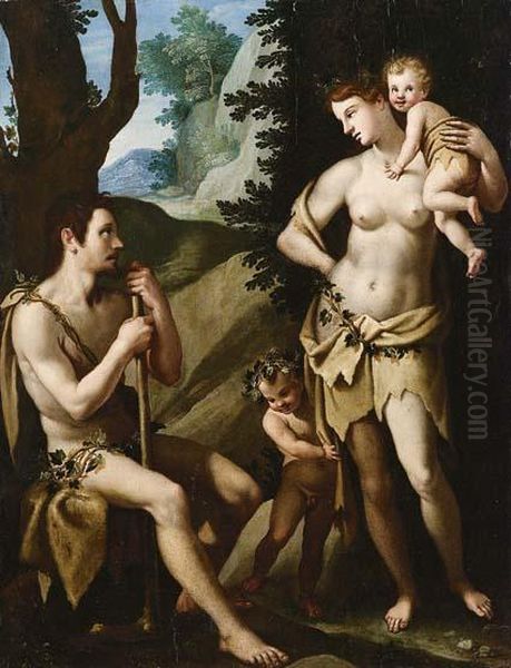 La Famiglia Di Adamo Oil Painting by (Jacopo Chimenti) Empoli