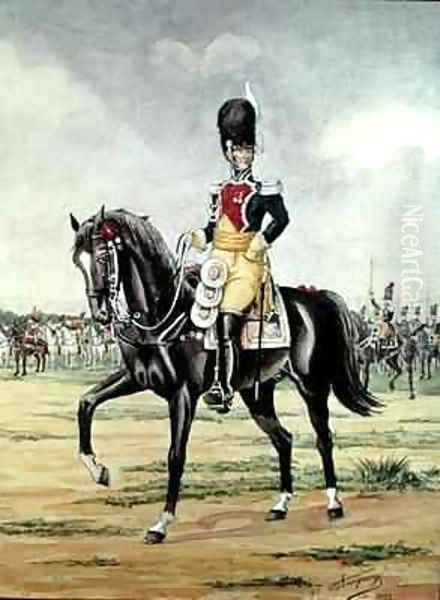 Anne Savary, Duke of Rovigo, Reviewing the Gendarmerie Troops in 1801 Oil Painting by Bucquoy