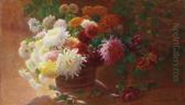 Chrysanthemums Oil Painting by Alice Brown Chittenden