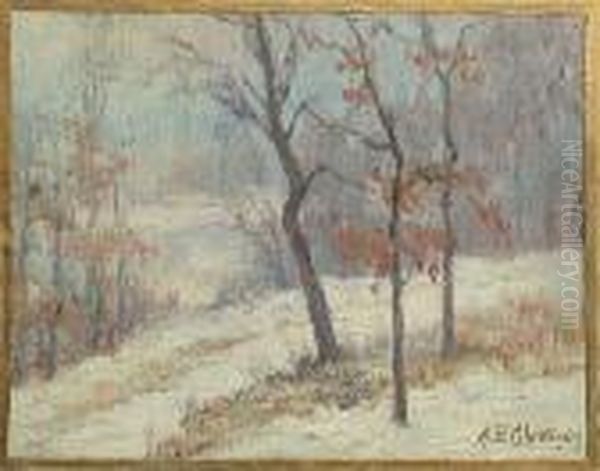 A Snow-covered Path Oil Painting by Alice Brown Chittenden