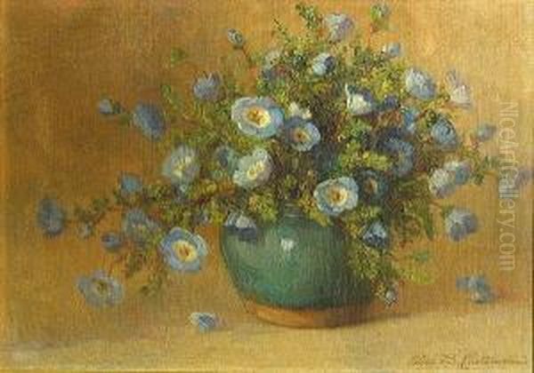 Bouquet Of Blue Nemophila Oil Painting by Alice Brown Chittenden