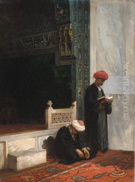 Prayertime Oil Painting by Stanislaus von Chlebowski