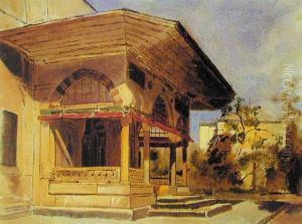 Motyw Architektoniczny Oil Painting by Stanislaus von Chlebowski