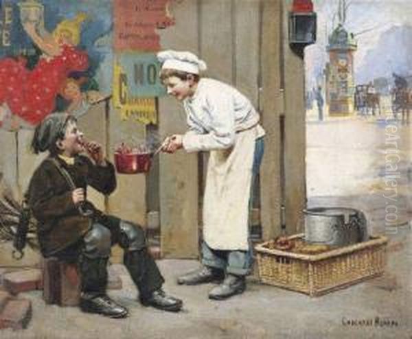 Les Bons Amis Oil Painting by Paul Charles Chocarne-Moreau