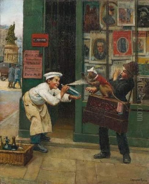 Taquinerie Oil Painting by Paul Charles Chocarne-Moreau