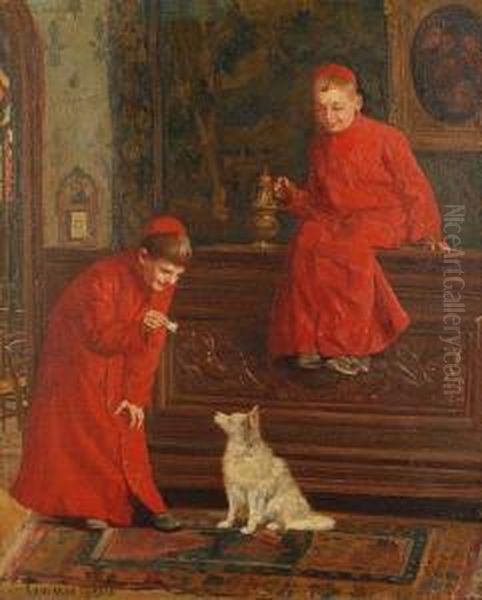 Altar Boys Oil Painting by Paul Charles Chocarne-Moreau