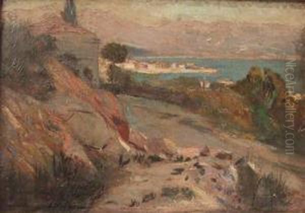 Paysage Cote D'azur Oil Painting by Paul Charles Chocarne-Moreau