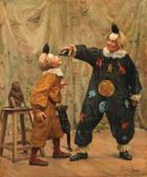 At The Circus Oil Painting by Paul Charles Chocarne-Moreau