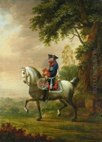 Reiterbildnis Friedrich Des Grossen, Um 1773 Oil Painting by Daniel Nikolaus Chodowiecki