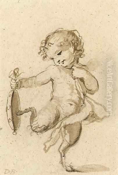 The infant Pan Oil Painting by Lady Diana Beauclerk