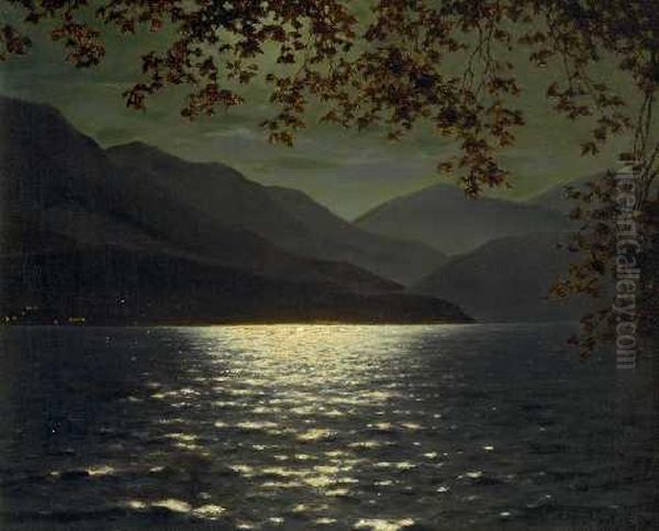 Gebirgssee Bei Mondlicht Oil Painting by Ivan Fedorovich Choultse