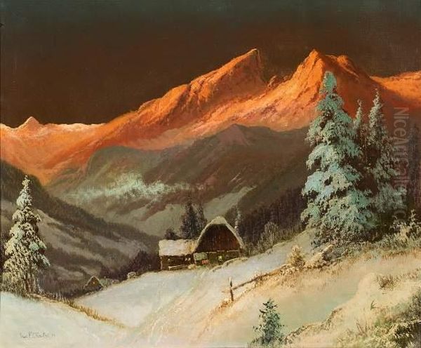 Chalet Dans La Montagne Oil Painting by Ivan Fedorovich Choultse