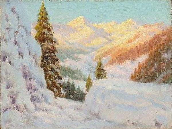 Paysage Enneige Oil Painting by Ivan Fedorovich Choultse