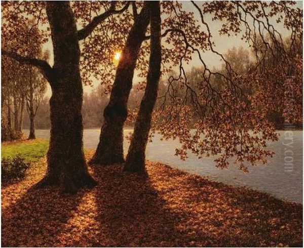 Golden Autumn Oil Painting by Ivan Fedorovich Choultse