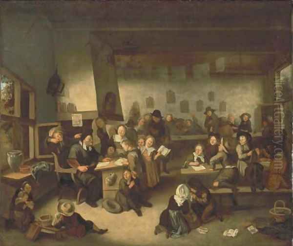 The village schoolroom Oil Painting by Richard Brakenburgh