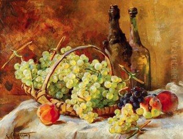 Bodegon Con Uvas Oil Painting by Rene Louis Chretien