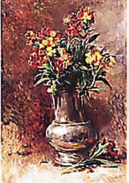 Nature Morte Aux Fleurs Oil Painting by Rene Louis Chretien