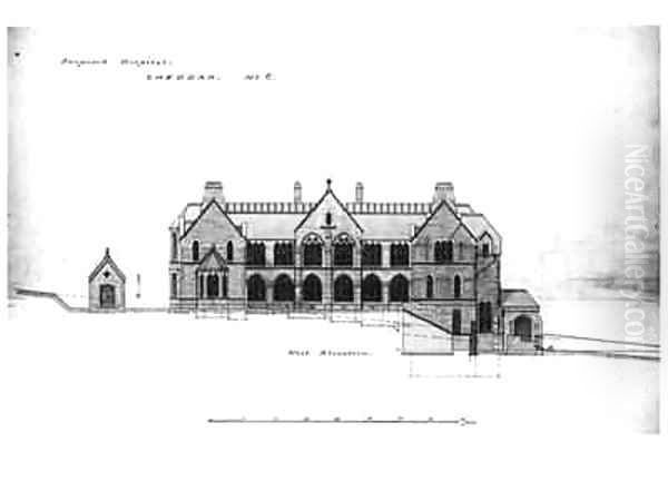 West Elevation St. Michael's Home, Cheddar Oil Painting by William Butterfield