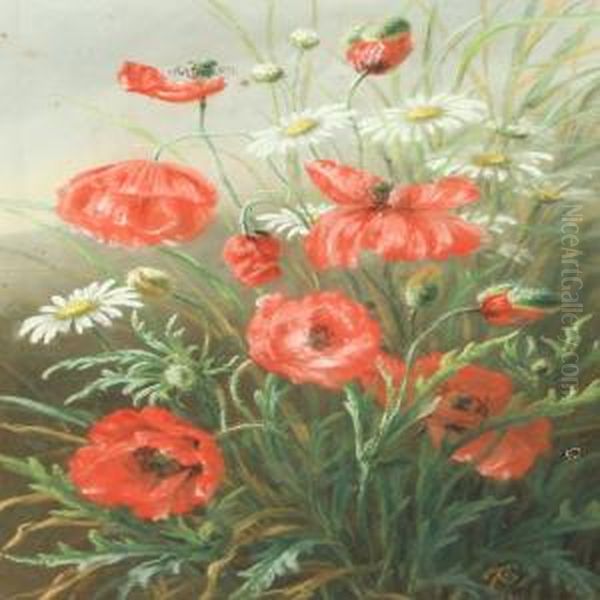 Flowers Oil Painting by Anthonie, Anthonore Christensen