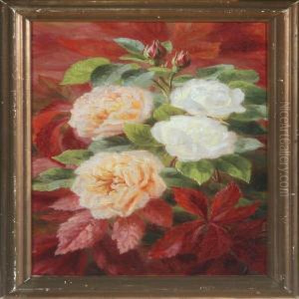 Roses In Bloom Oil Painting by Anthonie, Anthonore Christensen