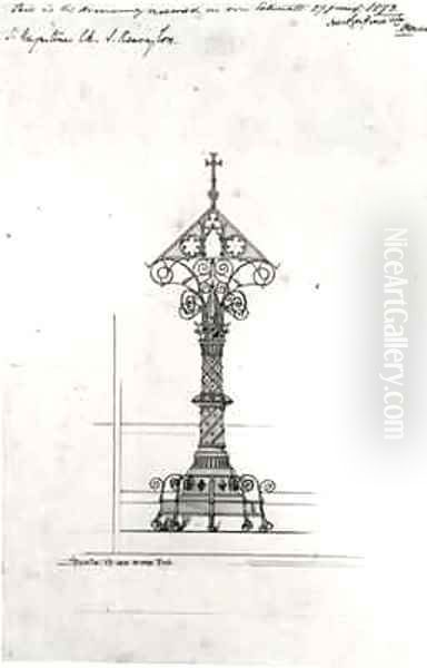 Design for a Lectern, St Augustine's, South Kensington Oil Painting by William Butterfield