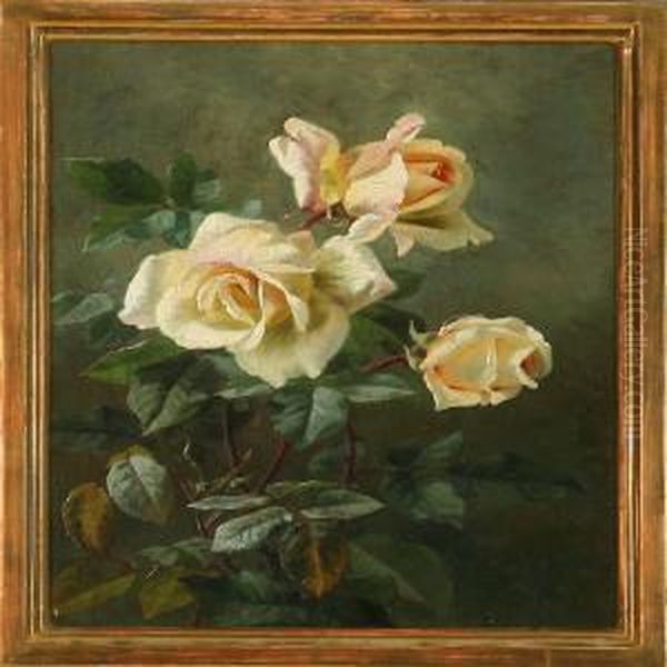 Yellow Roses Oil Painting by Anthonie, Anthonore Christensen